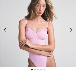 Skims pink lace bubblegum bodysuit